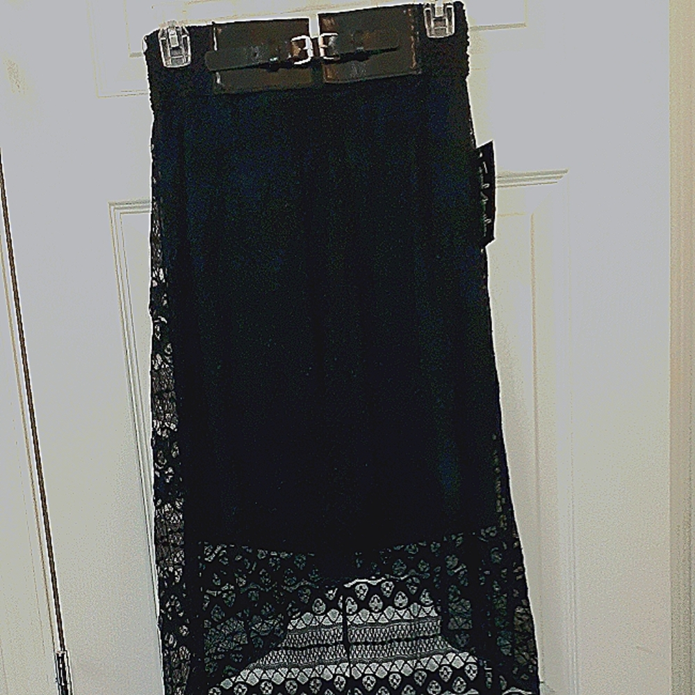 Black Skirt Lace overlay with z waist aww